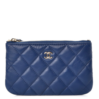 Chanel Lambskin Quilted Small Cosmetic Case Dark Blue 1 of 8