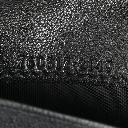 Gucci Sakai Be Green Calfskin Diagonal Stitched Blondie Card Case Wallet Black 6 of 9