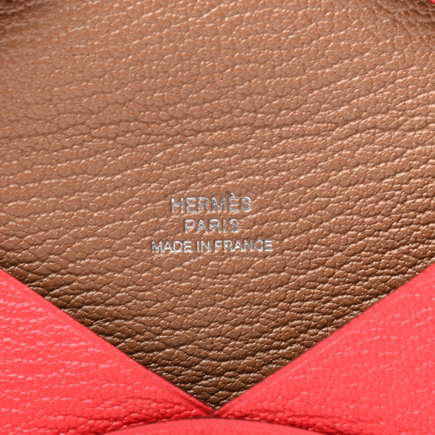 Hermes Chevre Mysore Bastia Verso Coin Purse Rose Texas Quebracho 6 of 7