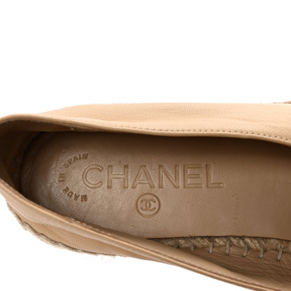 Chanel Lambskin CC Espadrilles 37 Beige Black 8 of 9