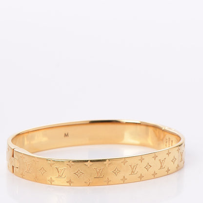 Louis Vuitton Brass Monogram Nanogram Cuff M Gold 3 of 8