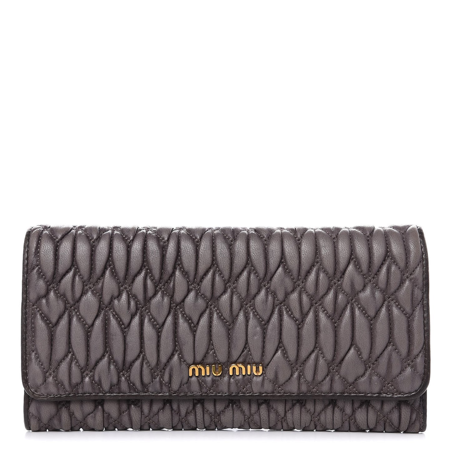 Nappa Matelasse Flap Wallet Argilla