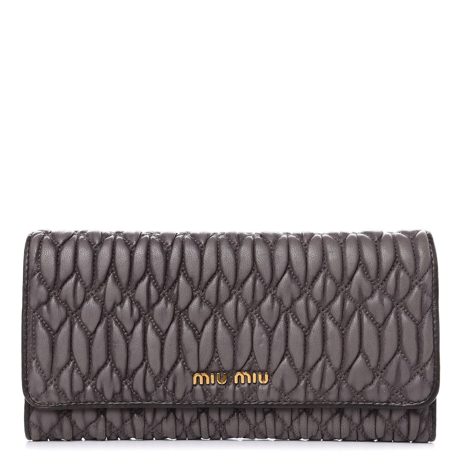 Miu Miu Nappa Matelasse Flap Wallet Argilla 1 of 12