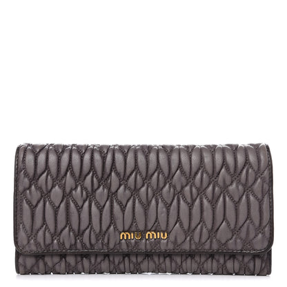 Miu Miu Nappa Matelasse Flap Wallet Argilla 1 of 12
