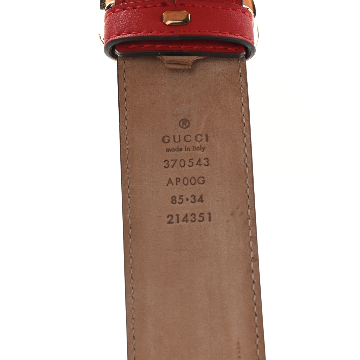 Gucci Moon Calfskin Interlocking G 37mm Belt 85 34 Tabasco 3 of 6