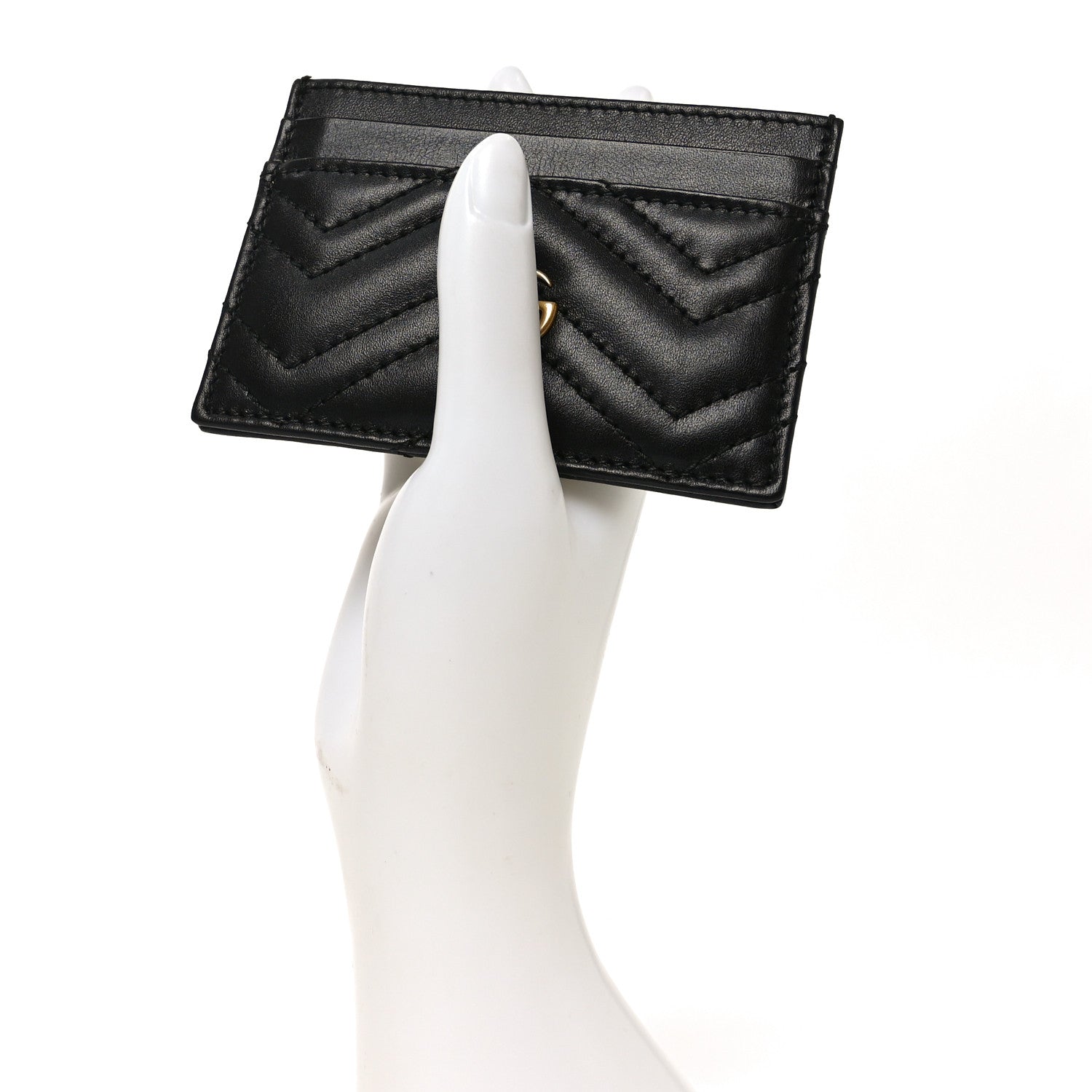 Gucci Calfskin Matelasse GG Marmont Card Holder Black 2 of 7