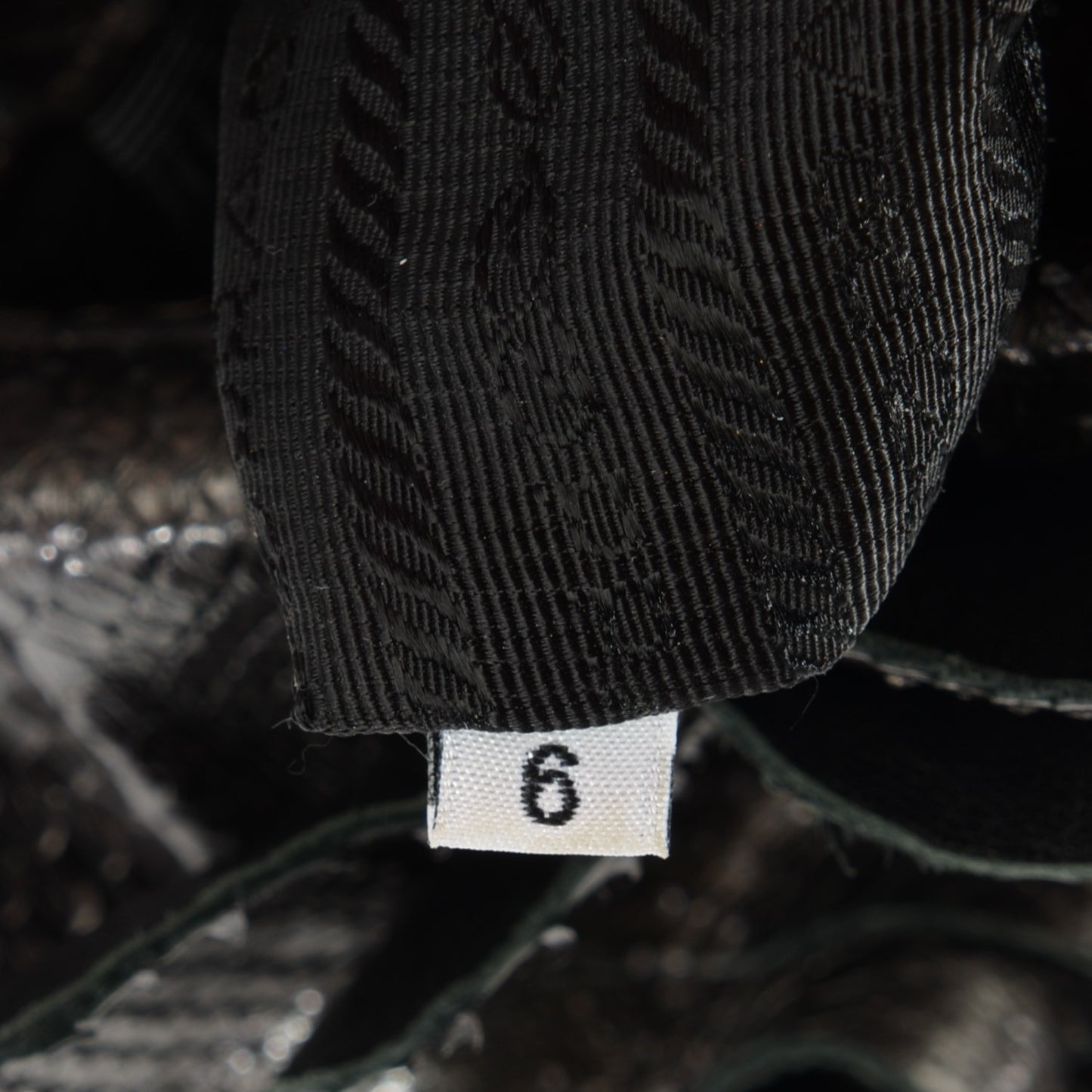 Metallic Python Ruffle Tote