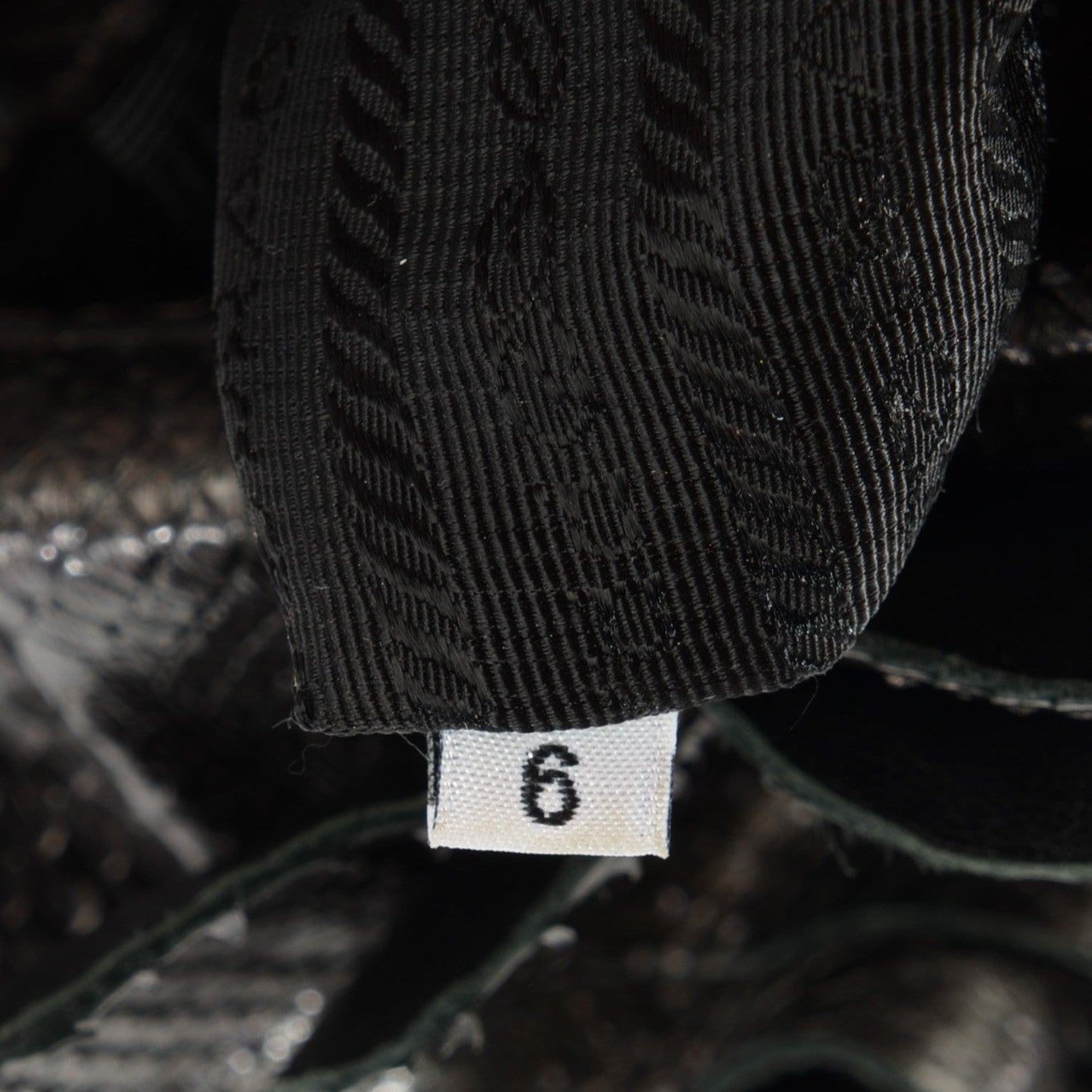 Prada Metallic Python Ruffle Tote 8 of 8