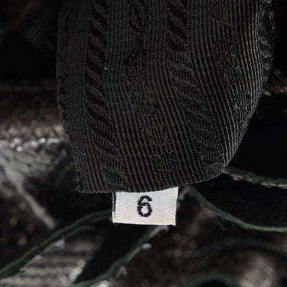 Prada Metallic Python Ruffle Tote 8 of 8