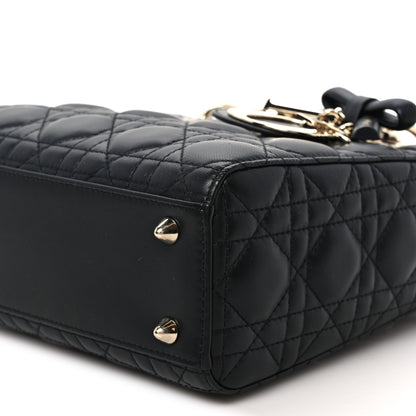 Christian Dior Lambskin Cannage Small Lady Dior With Strap Black 10 of 11