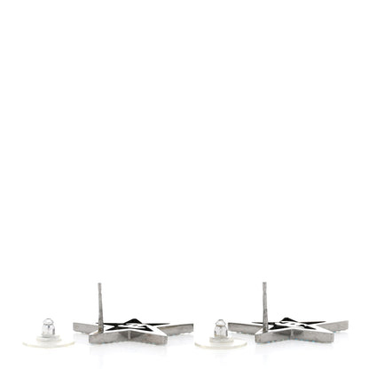 Chanel Ruthenium Crystal Star CC Earrings Iridescent Pink 4 of 4