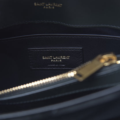 Saint Laurent Velvet Y Quilted Monogram Small Loulou Chain Satchel Dark Green 6 of 9