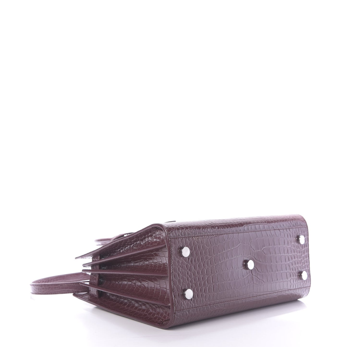 Calfskin Crocodile Embossed Baby Sac De Jour Rouge
