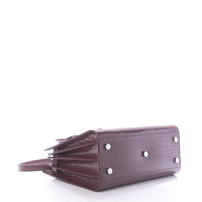 Saint Laurent Calfskin Crocodile Embossed Baby Sac De Jour Rouge 4 of 9