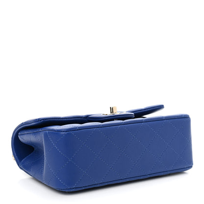 Chanel Lambskin Quilted Mini Top Handle Rectangular Flap Dark Blue 4 of 11