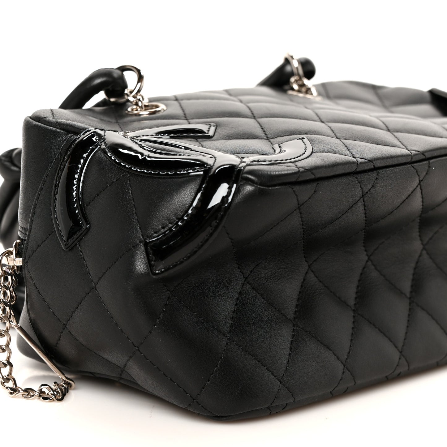 Calfskin Quilted Small Cambon Bowler Black