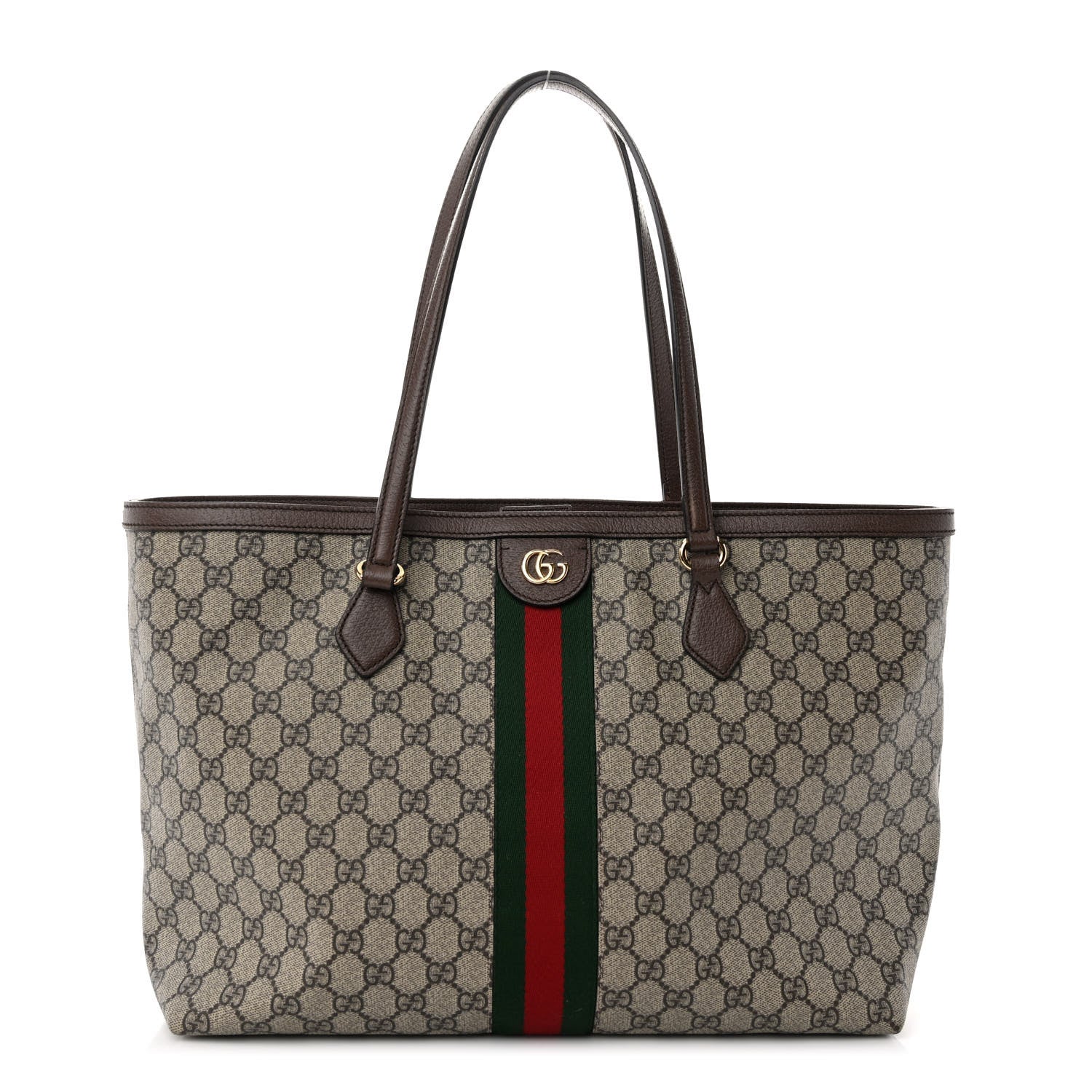 Gucci GG Supreme Monogram Medium Ophidia Shopping Tote Brown 1 of 10