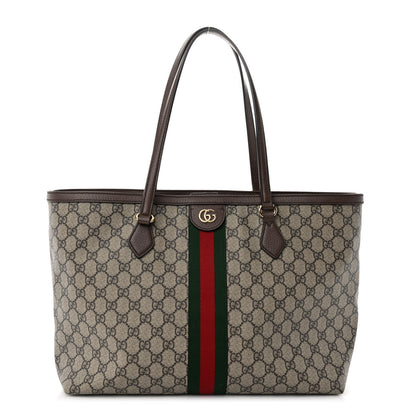 Gucci GG Supreme Monogram Medium Ophidia Shopping Tote Brown 1 of 10