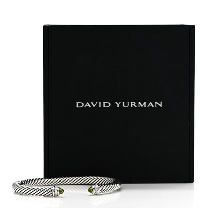David Yurman Sterling Silver Diamond Peridot 5mm Cable Classics Bracelet 4 of 4