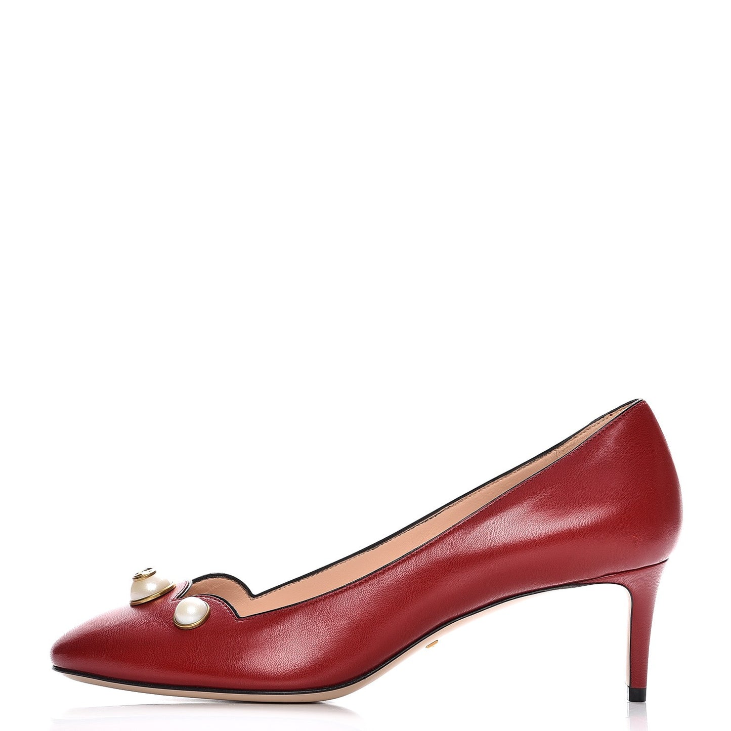 Nappa Pearl Pumps 38 Hibiscus Red