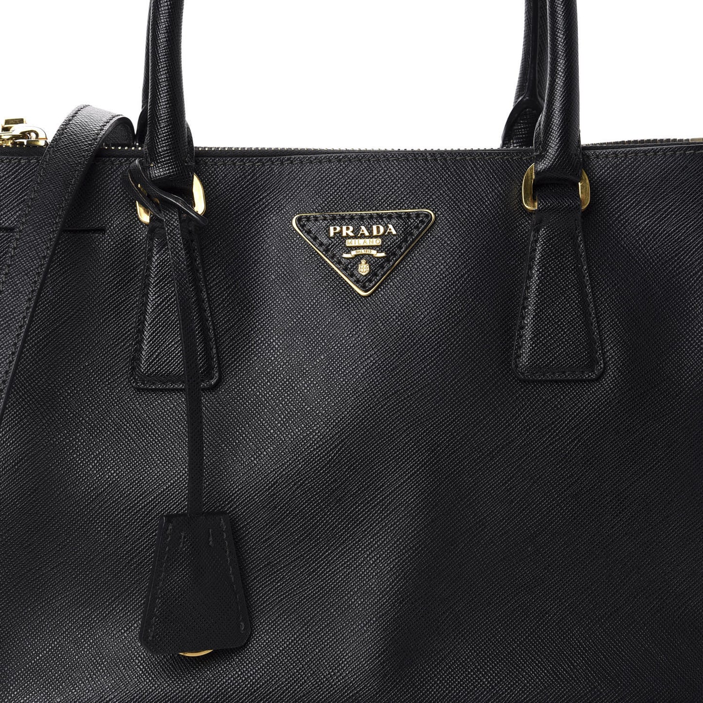 Saffiano Small Galleria Double Zip Tote Black