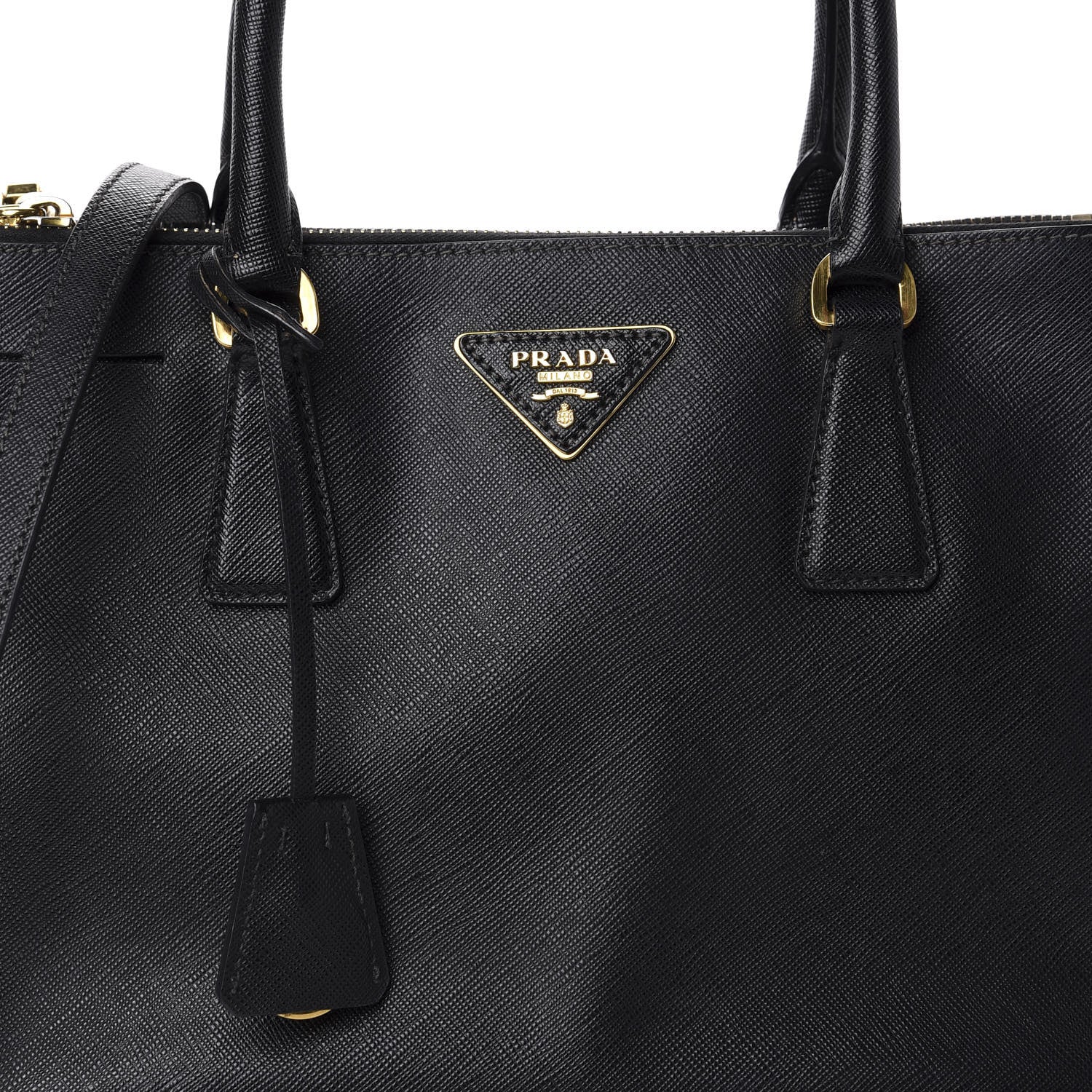 Prada Saffiano Small Galleria Double Zip Tote Black 12 of 15