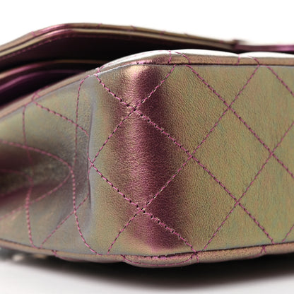 Chanel Iridescent Lambskin Quilted Medium Double Flap Purple 9 of 11