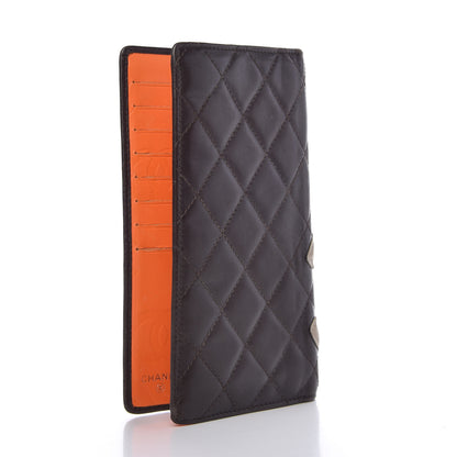 Chanel Calfskin Quilted Cambon Yen Wallet Brown Beige 3 of 7