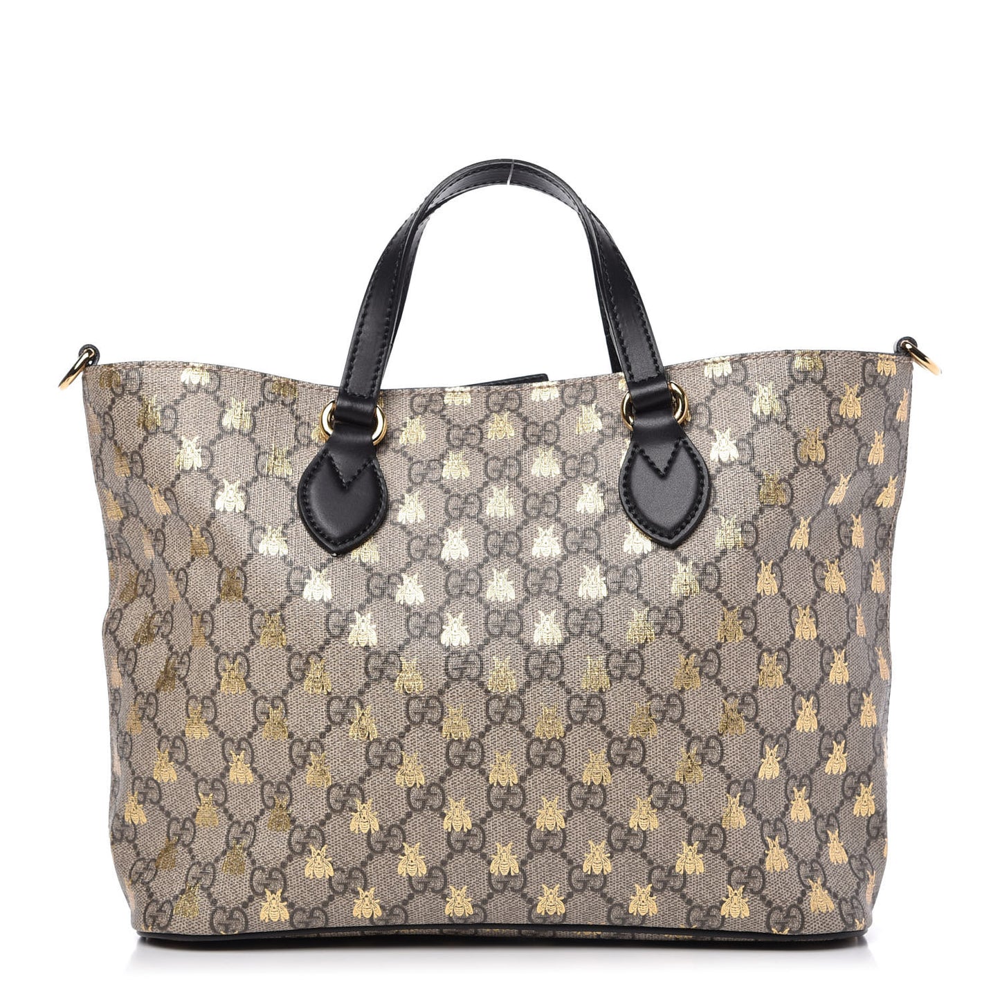 Soft GG Supreme Monogram Bees Small Crossbody Tote Beige Oro Black
