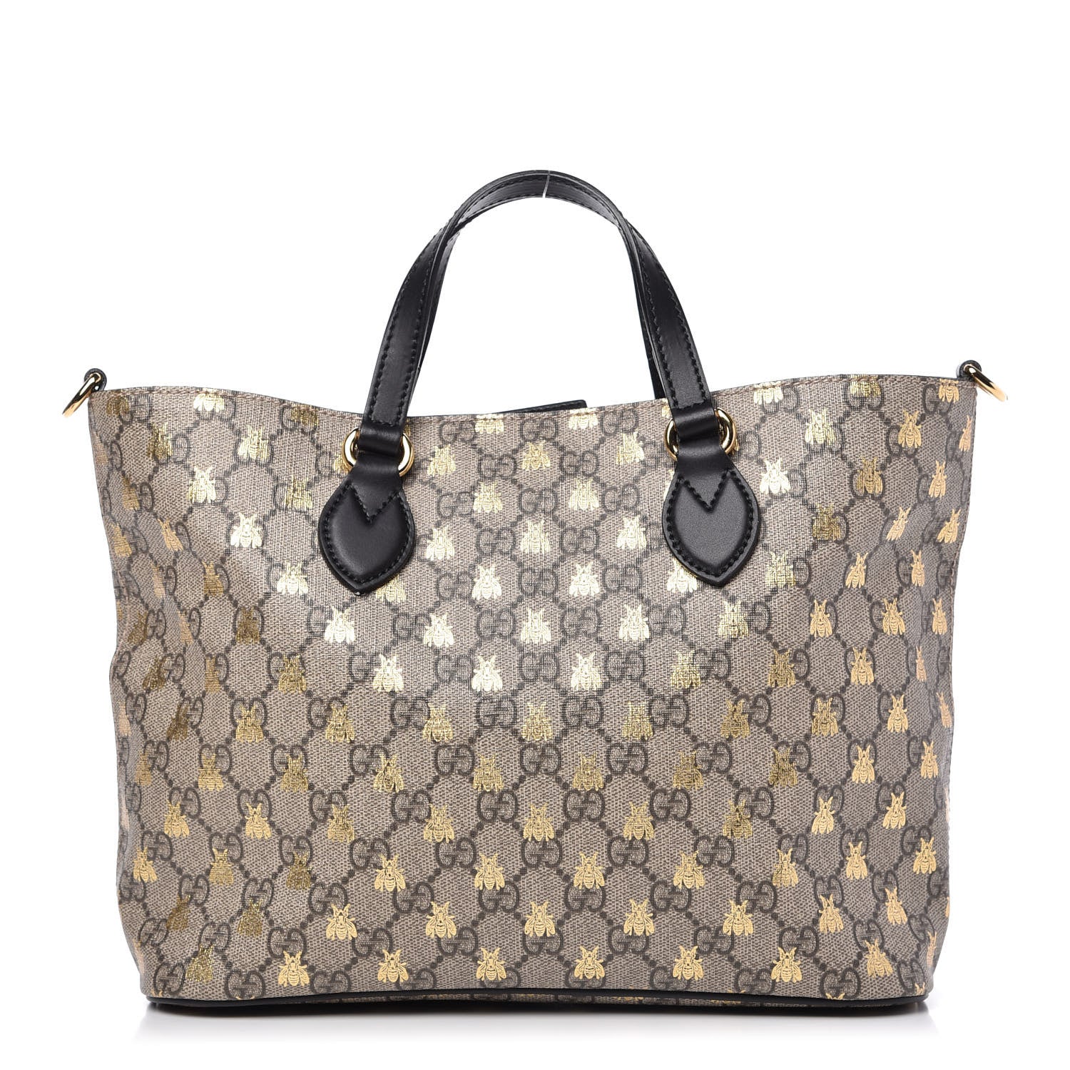 Gucci Soft GG Supreme Monogram Bees Small Crossbody Tote Beige Oro Black 1 of 9