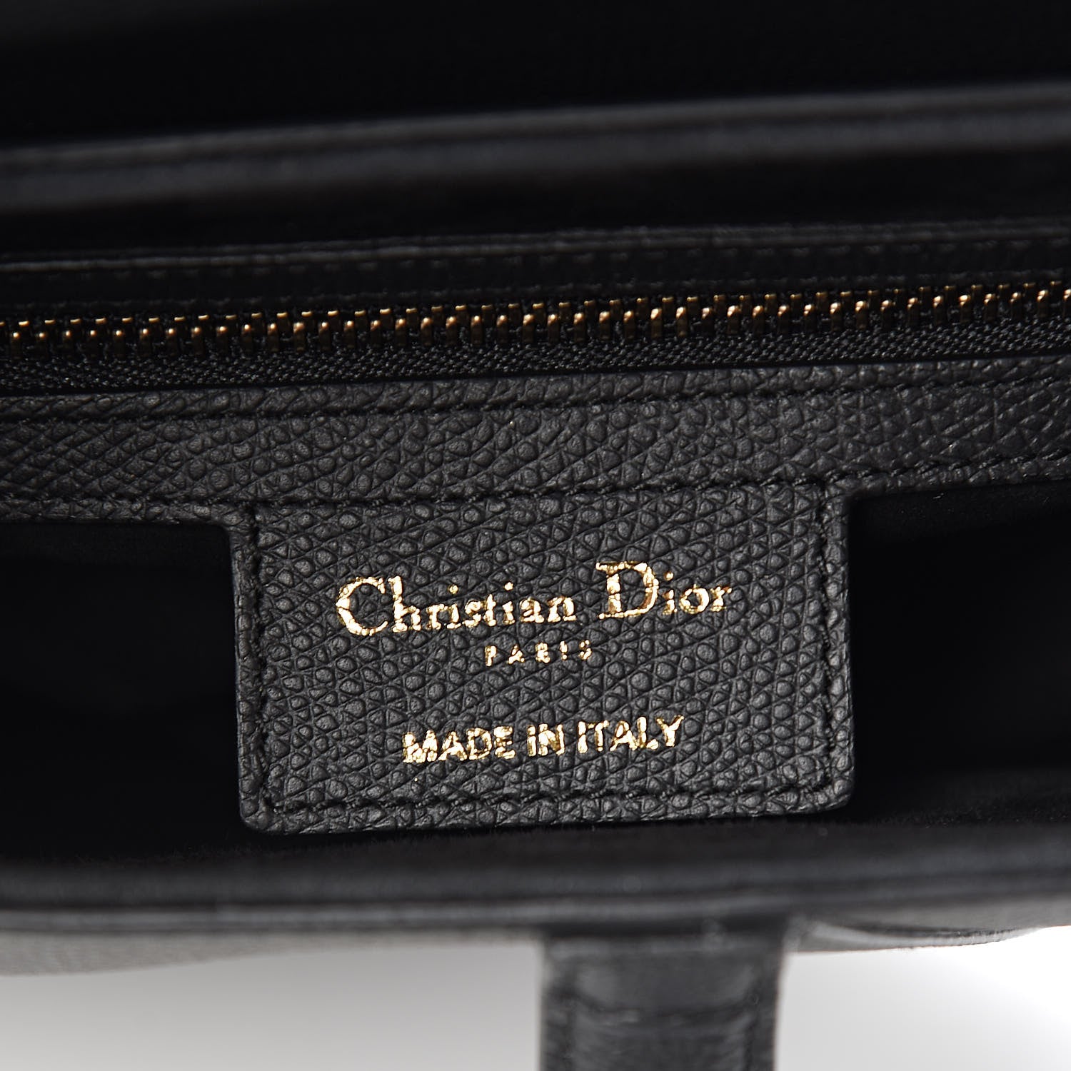 Christian Dior Grained Calfskin Saddle Bag Black 6 of 11