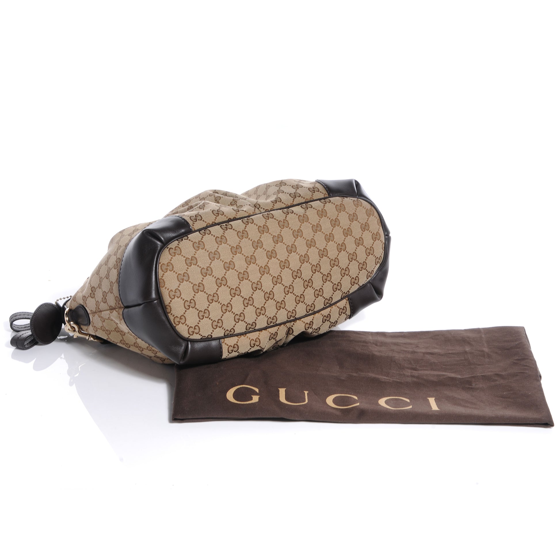 Gucci Monogram Large Sukey Top Handle Bag Beige Dark Brown 4 of 7