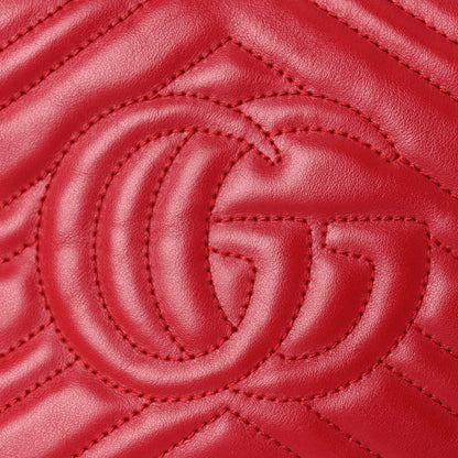 Gucci Calfskin Matelasse Small GG Marmont Chain Shoulder Bag Hibiscus Red 13 of 14
