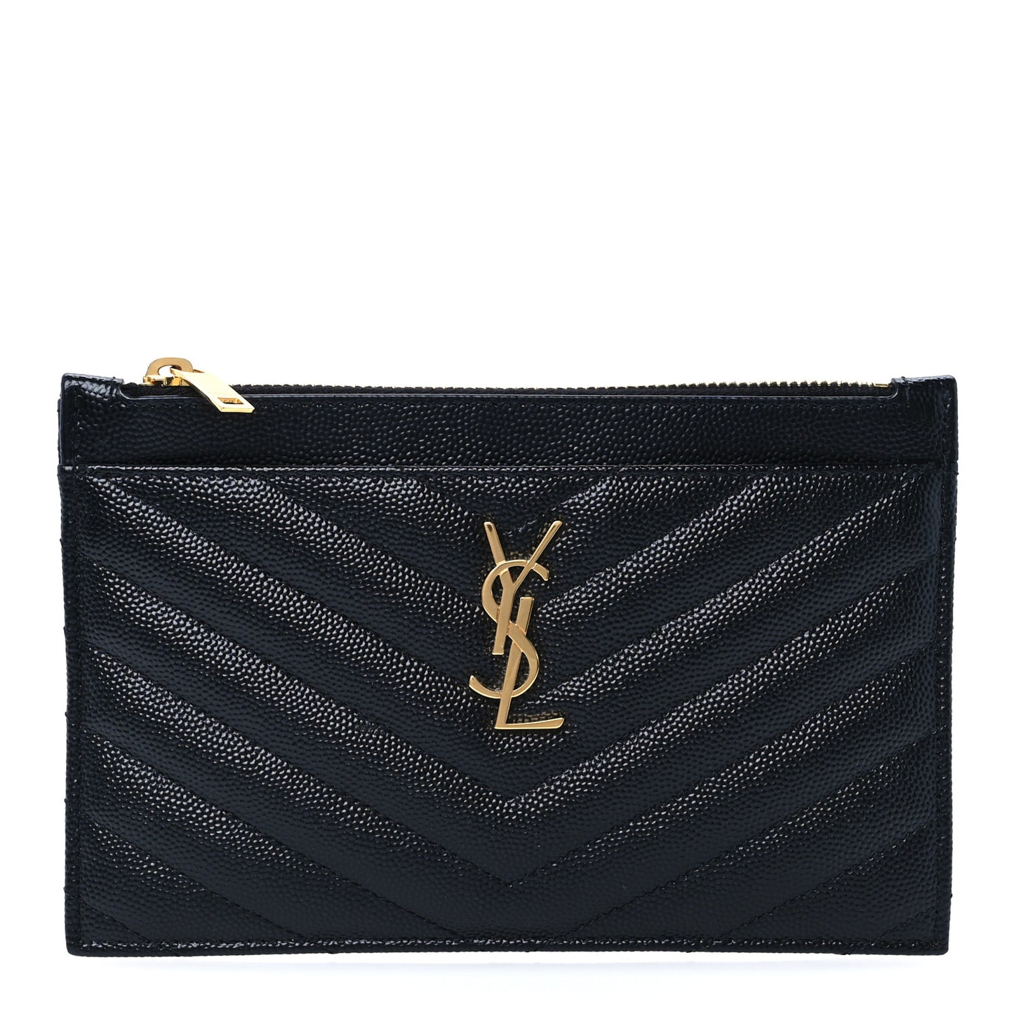 Grain De Poudre Chevron Monogram Bill Pouch Black