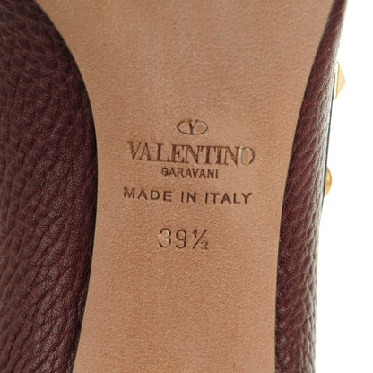 Valentino Garavani Pebbled Calfskin Rockstud Rolling 100mm Pumps 39.5 Rubin 8 of 8