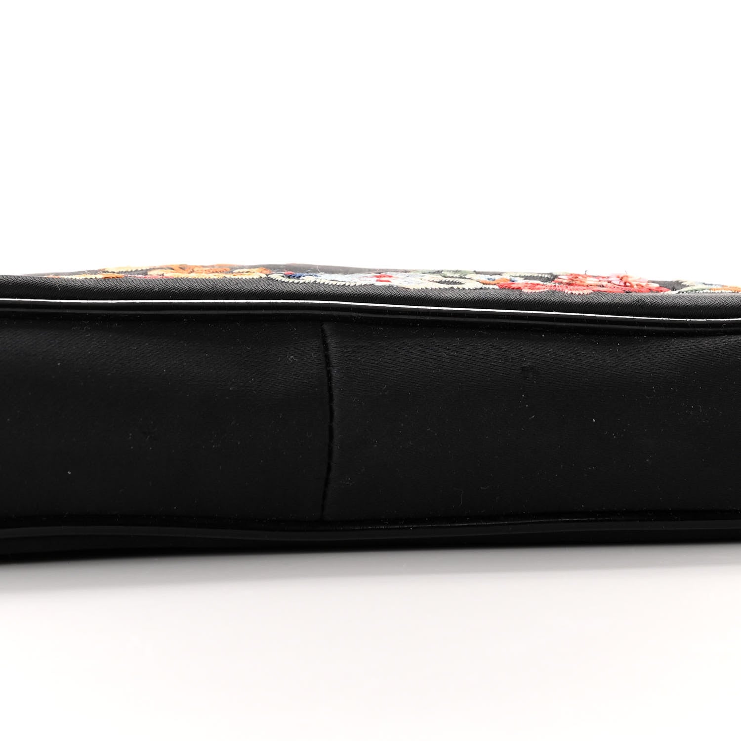 Christian Dior Satin Embroidered Koi Saddle Bag Black 10 of 10