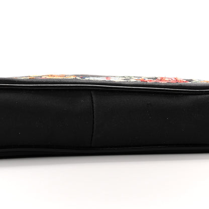 Christian Dior Satin Embroidered Koi Saddle Bag Black 10 of 10