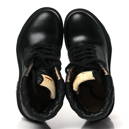 Gucci Apollo Calfskin GG Supreme Nappa Samoa Quilted Lace Up Ankle Boots 35 Black 2 of 10