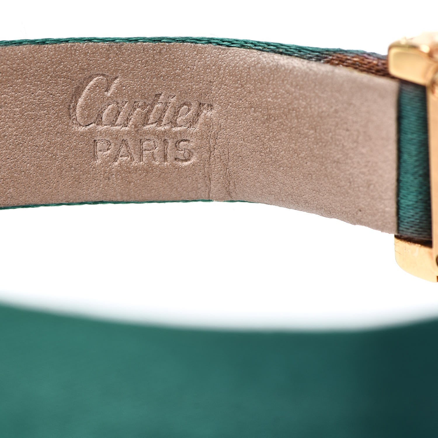 Cartier 18K Yellow Gold Satin Diamond 26mm Tortue Chinoise Quartz Watch Green 6 of 9