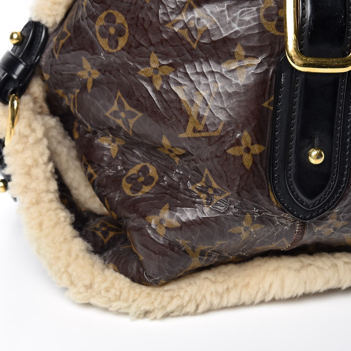 Patent Monogram Shearling Sac Thunder