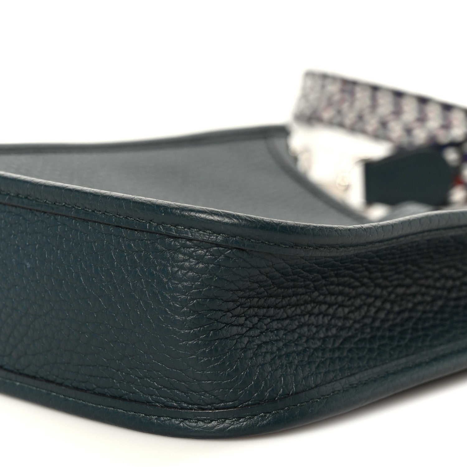 Hermes Taurillon Clemence Zigzag Evelyne TPM Vert Cypress Black Deep Bleu 11 of 11