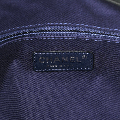 Chanel Iridescent Calfskin Quilted New Bubble North South Tote Dark Green 7 of 9