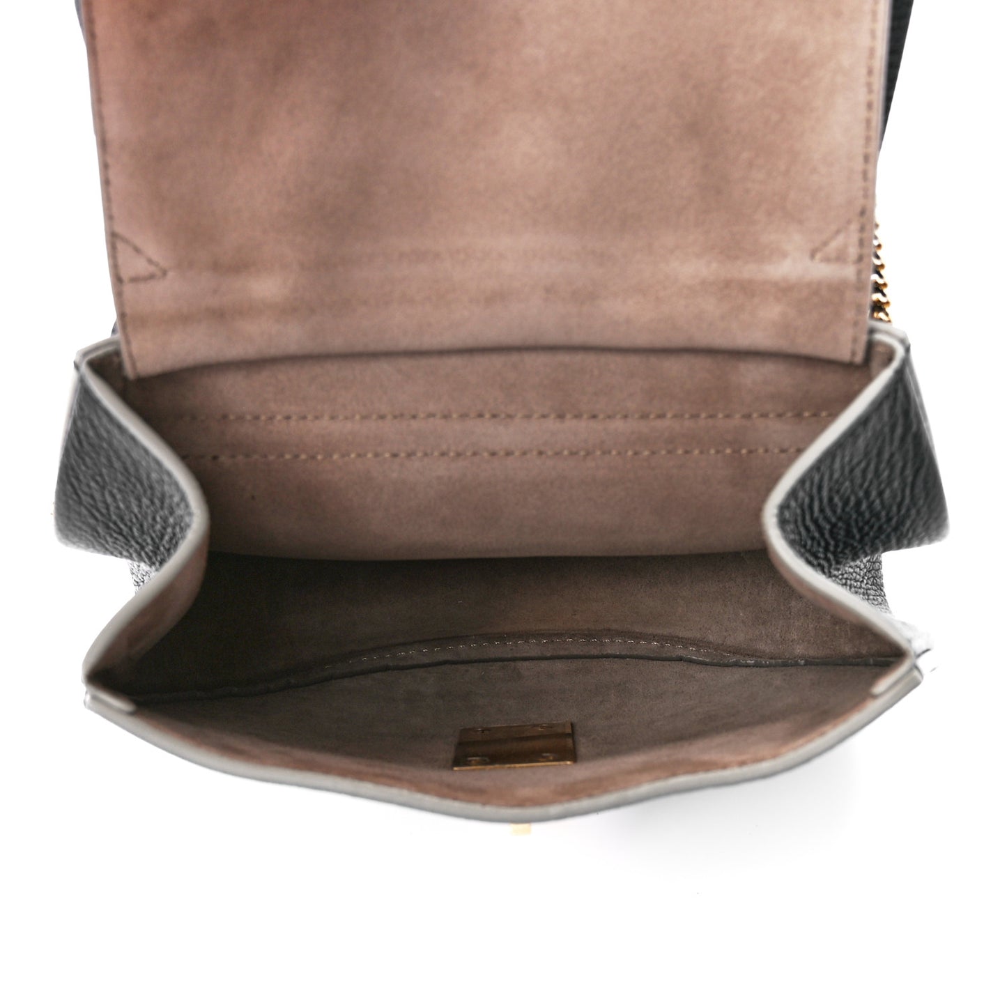 Grained Calfskin Lambskin Mini Drew Shoulder Bag Black