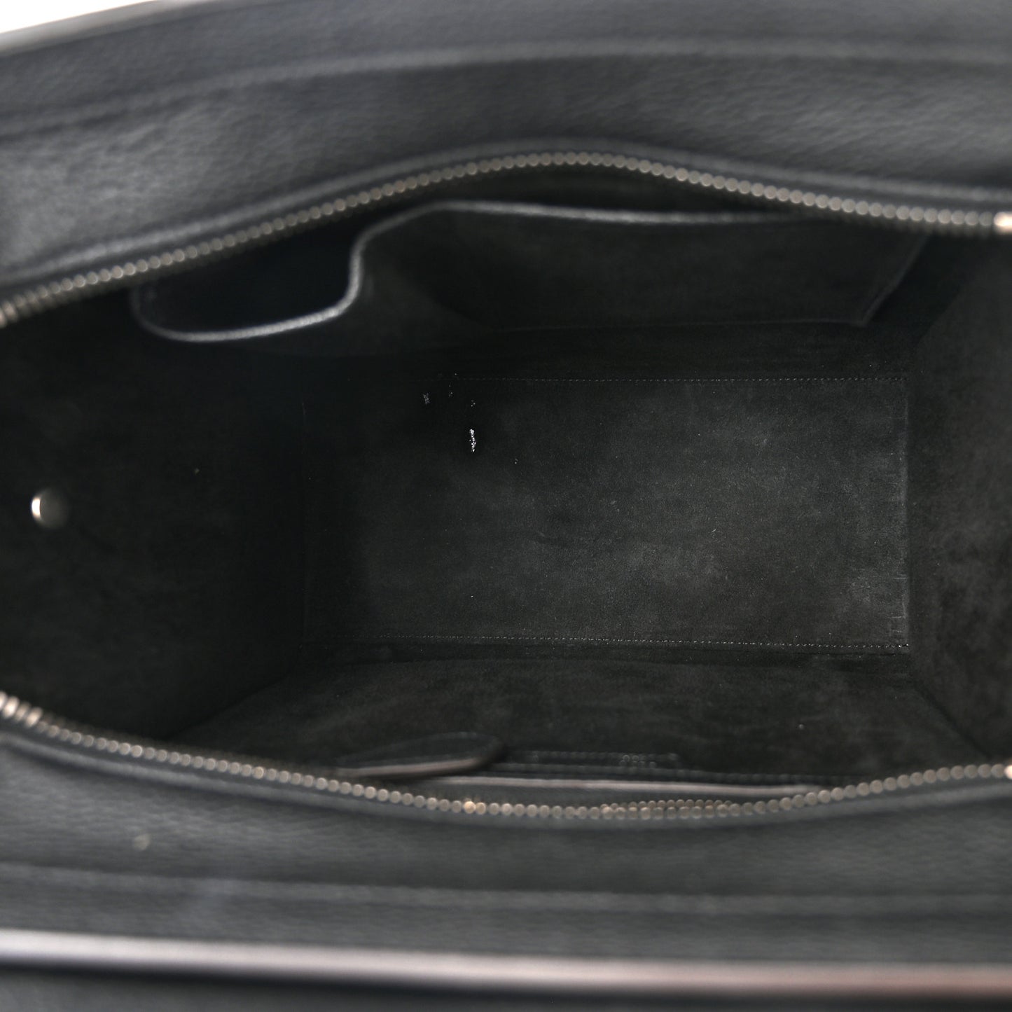 Drummed Calfskin Micro Luggage Black