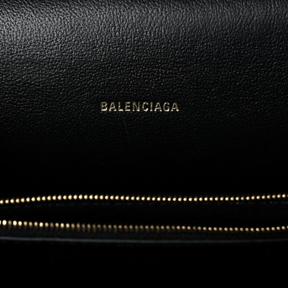 Balenciaga Shiny Calfskin Crocodile Embossed S Sharp Chain Shoulder Bag Optic White 6 of 9