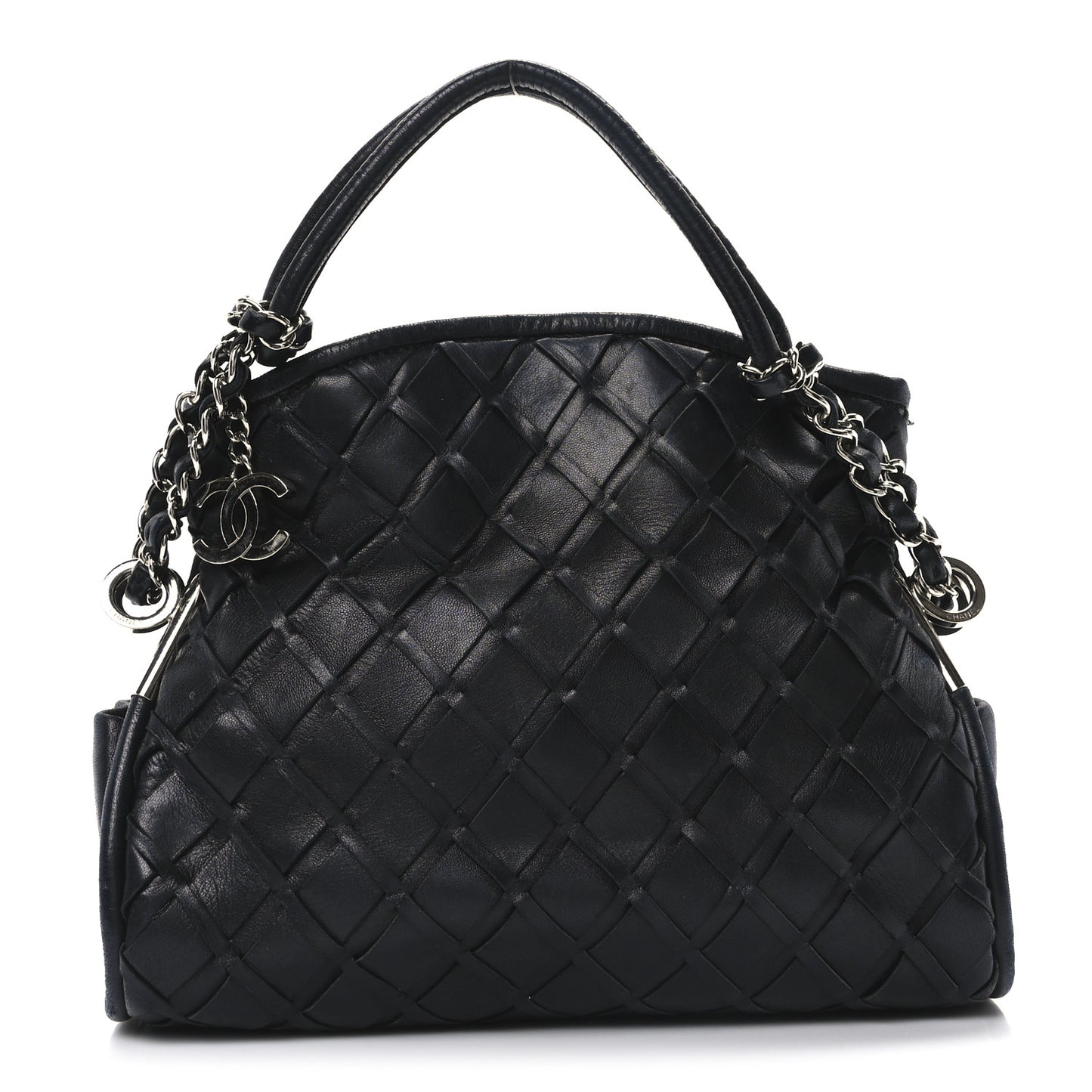 Lambskin Woven Small Ultimate Soft Sombrero Hobo Black