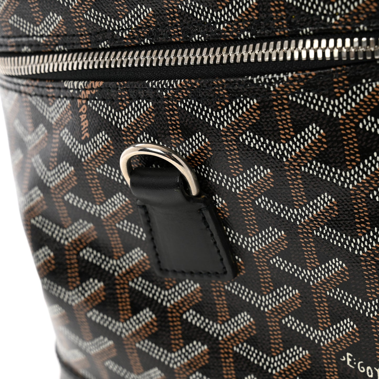 Goyardine Cosmetic Train Case Black