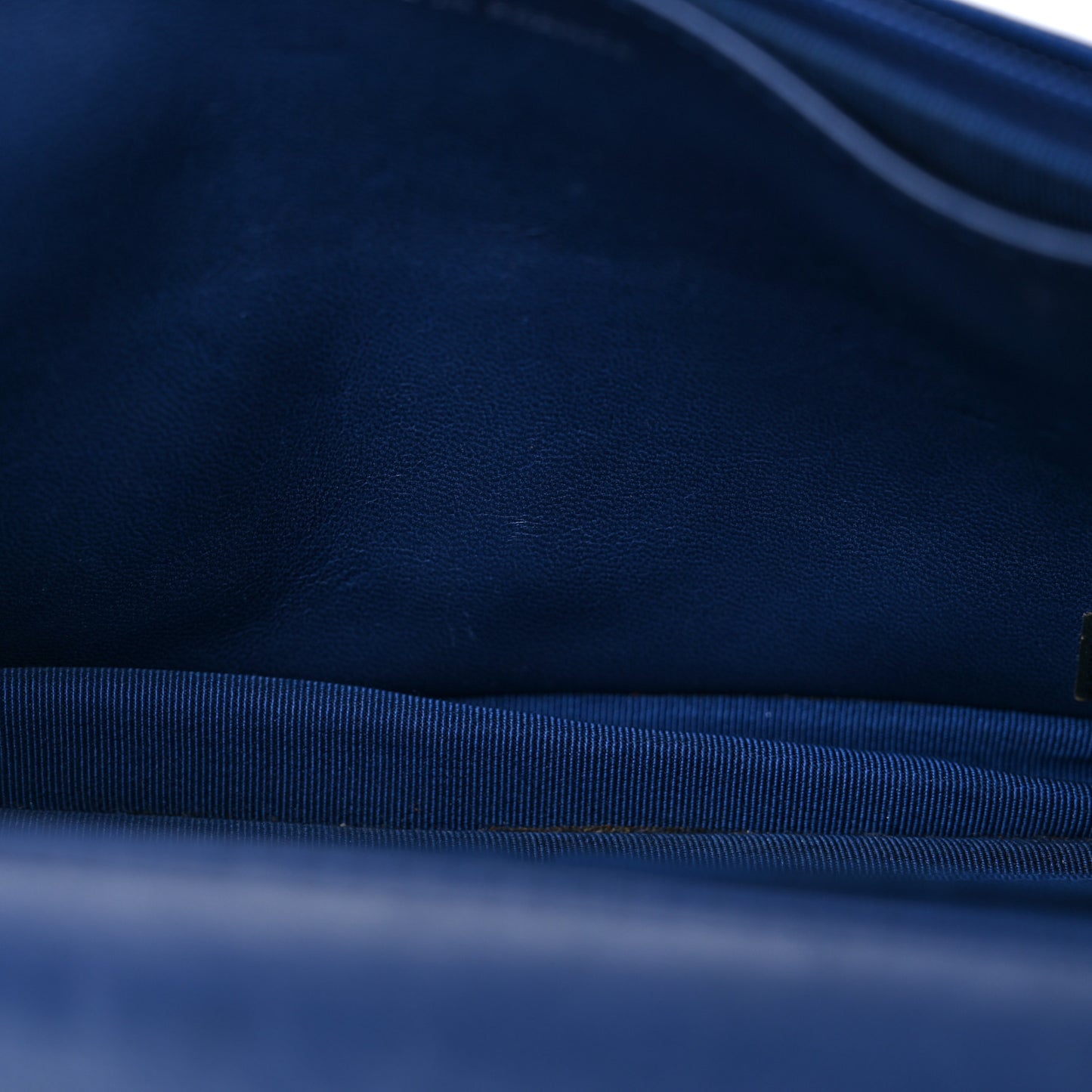 Perforated Lambskin Quilted Wallet On Chain WOC Blue