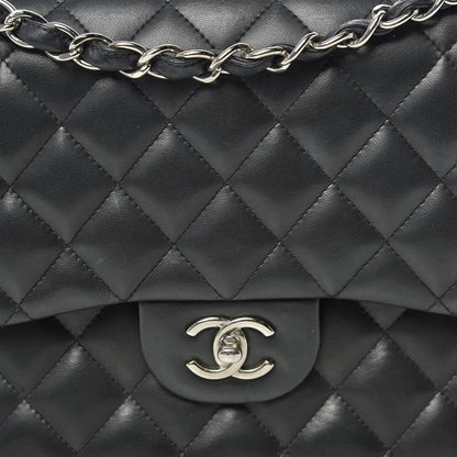 Chanel Lambskin Quilted Jumbo Double Flap Black 9 of 11