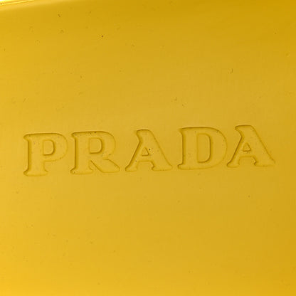 Prada EVA Rubber Triangle Logo Embossed Womens Lug Sole 20mm Slide Sandals 41 Sole 9 of 10